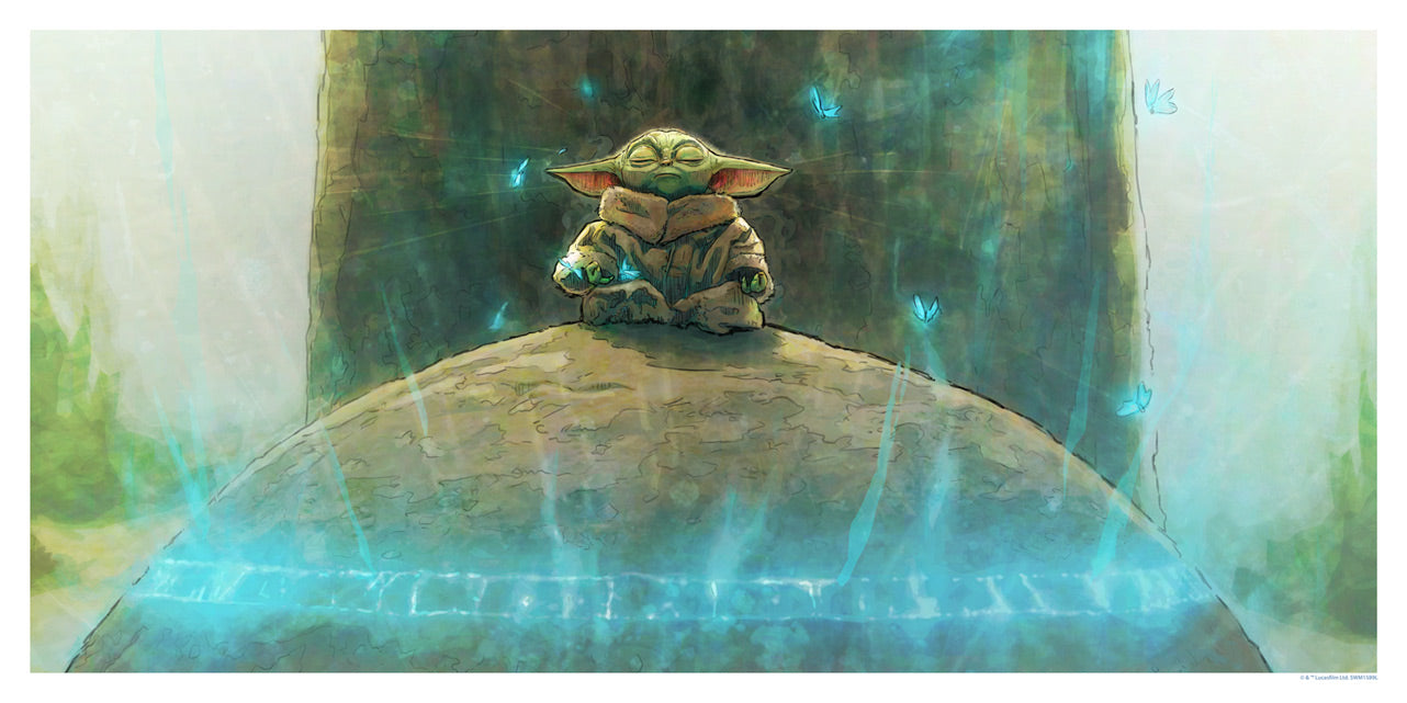 Star Wars Mandalorian Grogu Baby Yoda The Kid Comes With Me Brent Woodside  Art